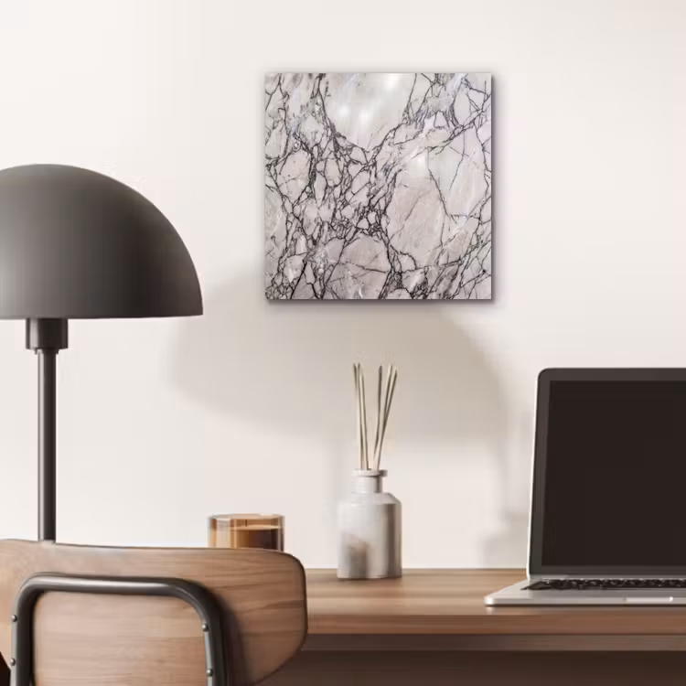 Aluminium schilderij - Marmer - Aderen - Patroon - Wit - Grijs — 6