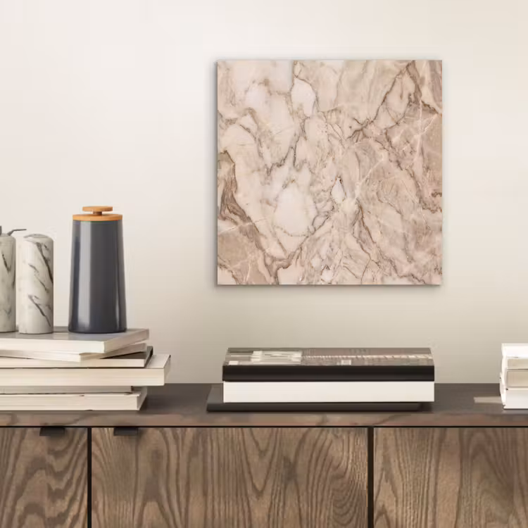 Aluminium schilderij - Marmer - Aderen - Textuur - Beige - Modern — 2
