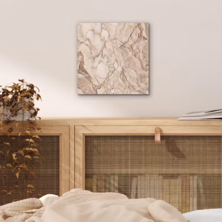 Aluminium schilderij - Marmer - Aderen - Textuur - Beige - Modern — 4