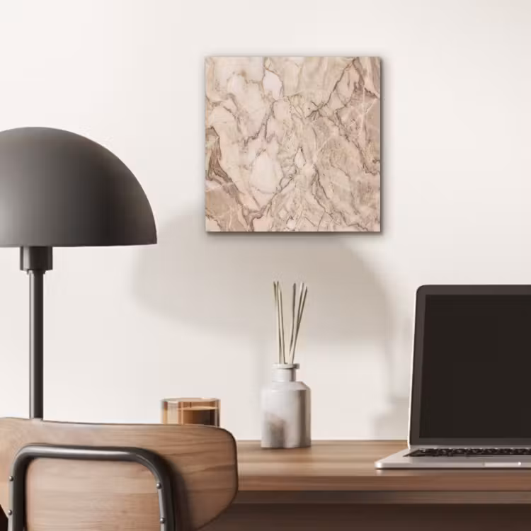 Aluminium schilderij - Marmer - Aderen - Textuur - Beige - Modern — 6