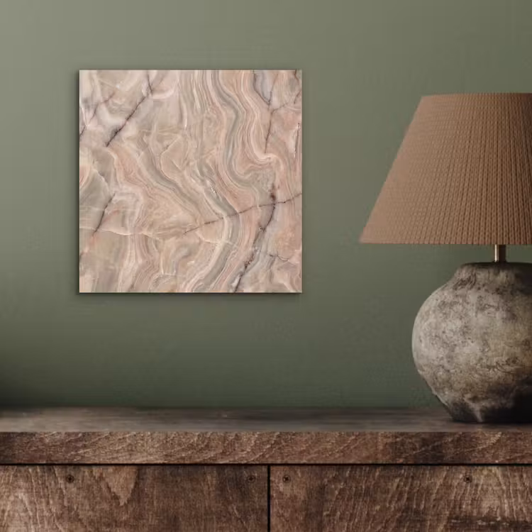 Aluminium schilderij - Marmer - Patroon - Abstract - Beige - Groen — 3