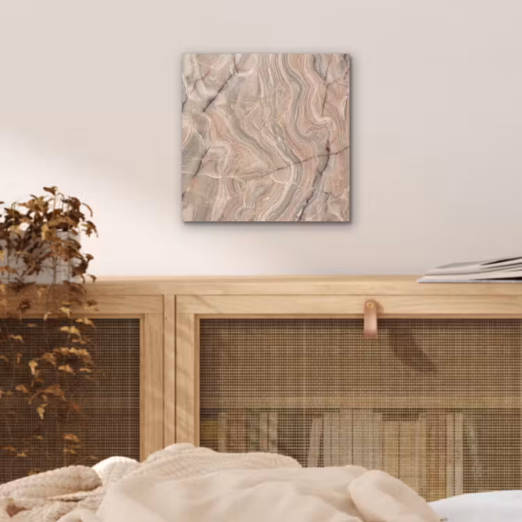 Aluminium schilderij - Marmer - Patroon - Abstract - Beige - Groen — 4