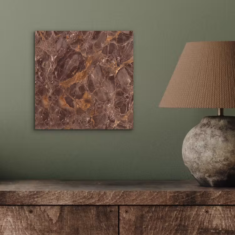 Aluminium schilderij - Marmer - Patroon - Natuur - Bruin - Goud — 3