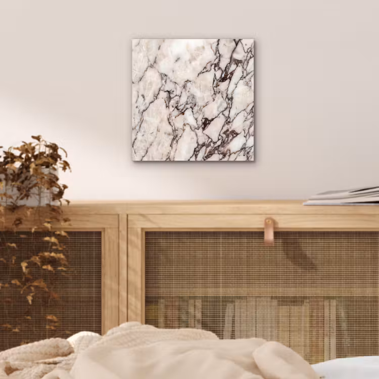 Aluminium schilderij - Marmer - Textuur - Abstract - Wit - Bruin — 4
