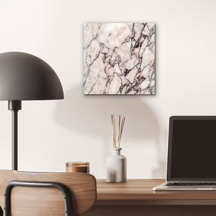Aluminium schilderij - Marmer - Textuur - Abstract - Wit - Bruin — 6