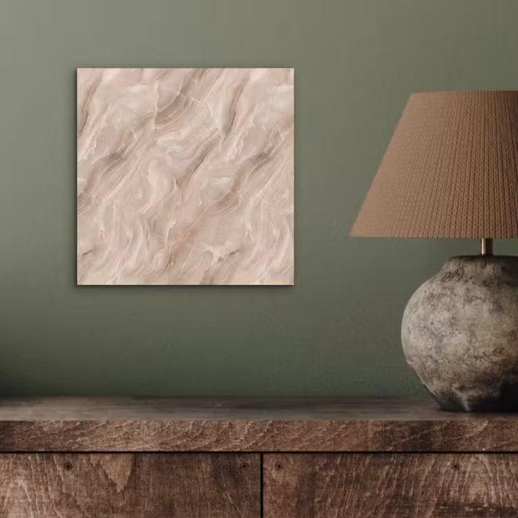 Aluminium schilderij - Steen - Golvend - Abstract - Beige — 3