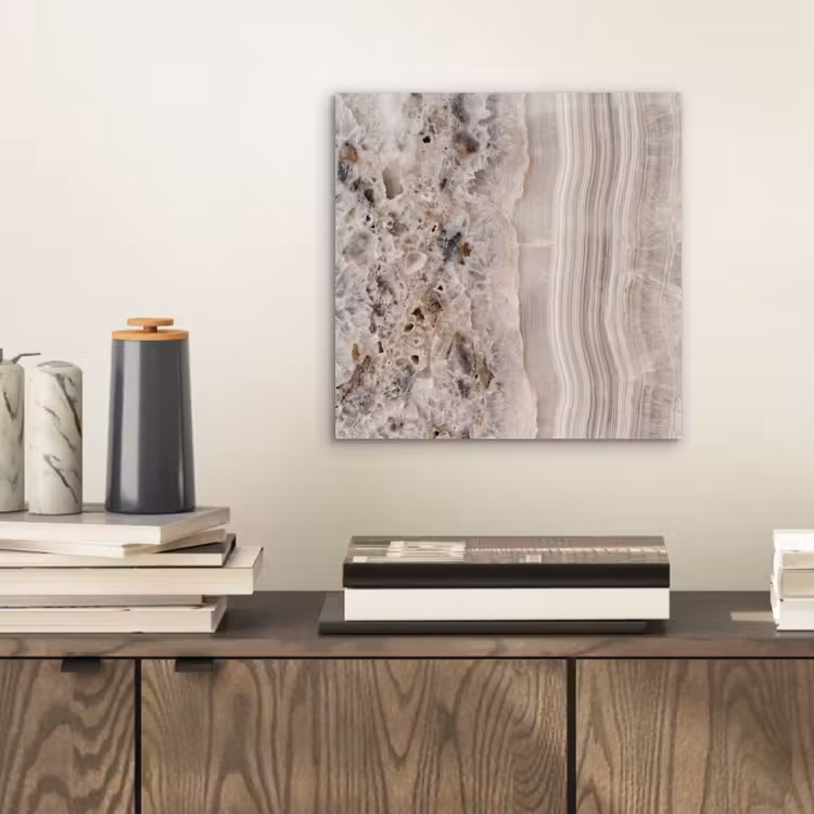 Aluminium schilderij - Steen - Textuur - Abstract - Beige - Wit — 2