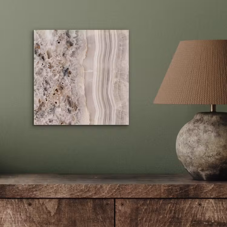 Aluminium schilderij - Steen - Textuur - Abstract - Beige - Wit — 3