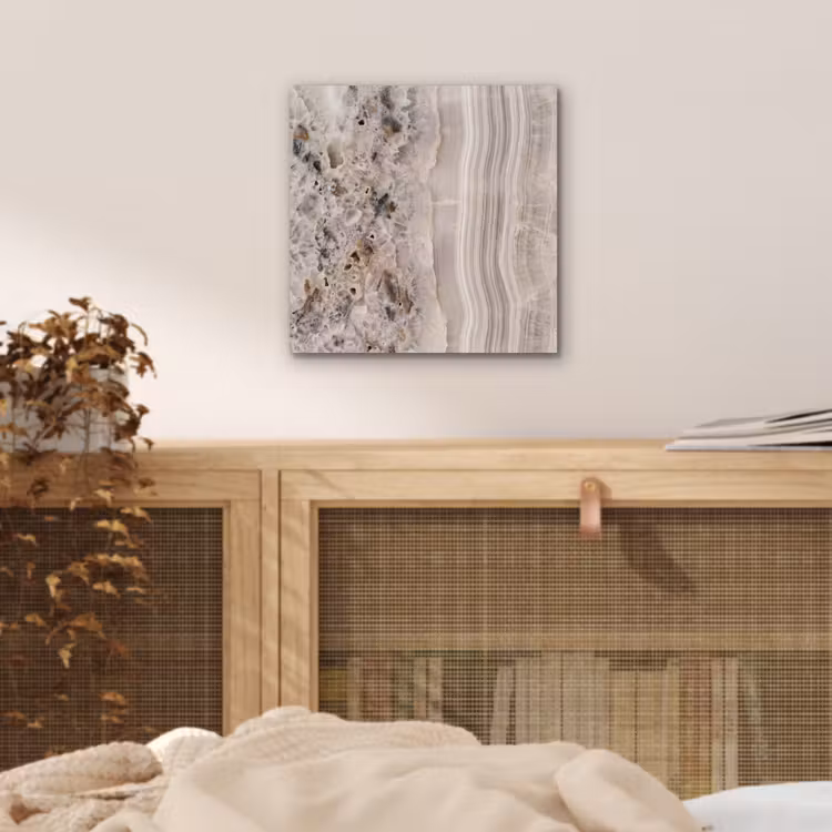 Aluminium schilderij - Steen - Textuur - Abstract - Beige - Wit — 4