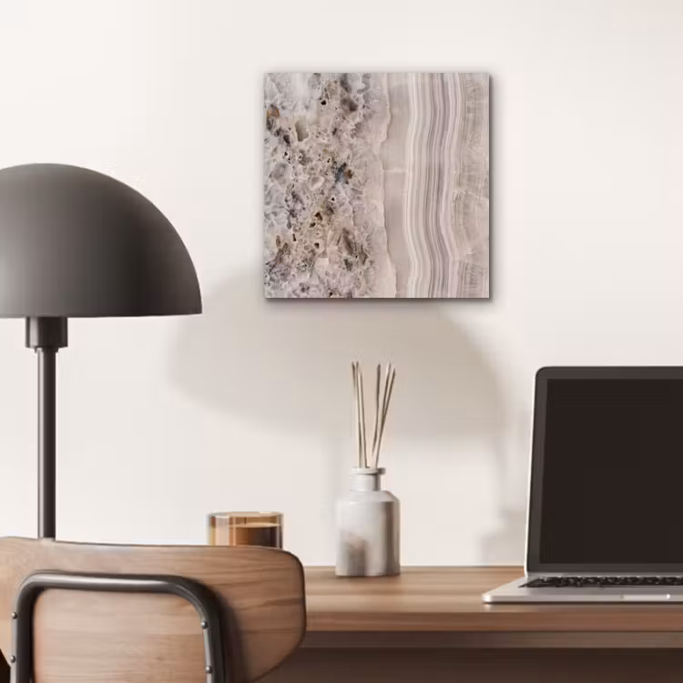 Aluminium schilderij - Steen - Textuur - Abstract - Beige - Wit — 6