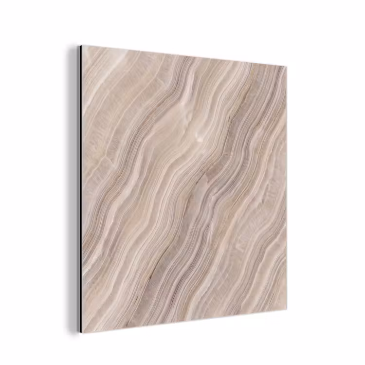 Aluminium schilderij - Textuur - Golvend - Abstract - Modern - Beige — 1