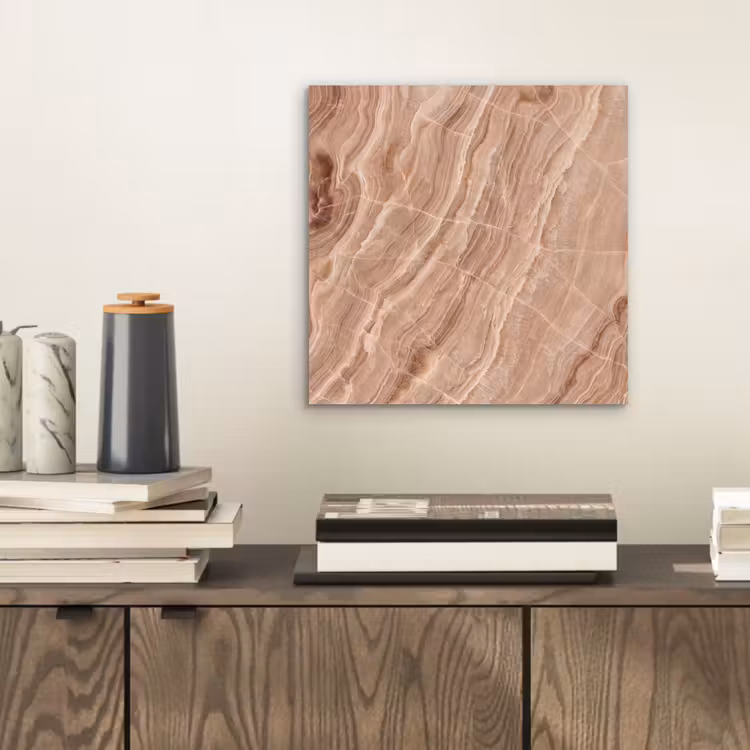 Aluminium schilderij - Textuur - Golvend - Abstract - Warm - Bruin — 2