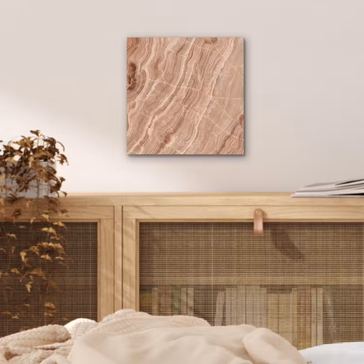Aluminium schilderij - Textuur - Golvend - Abstract - Warm - Bruin — 4