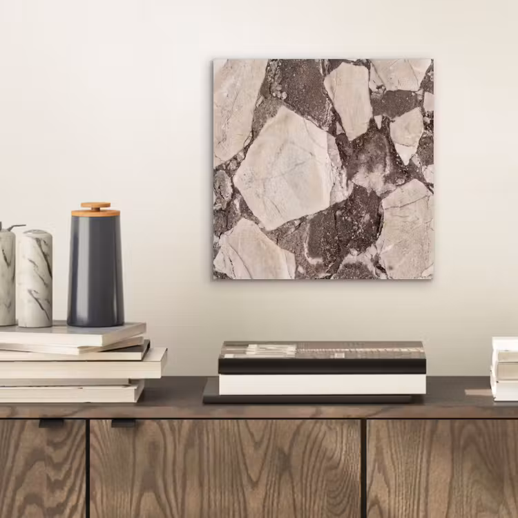 Aluminium schilderij - Textuur - Marmer - Abstract - Beige - Bruin — 2