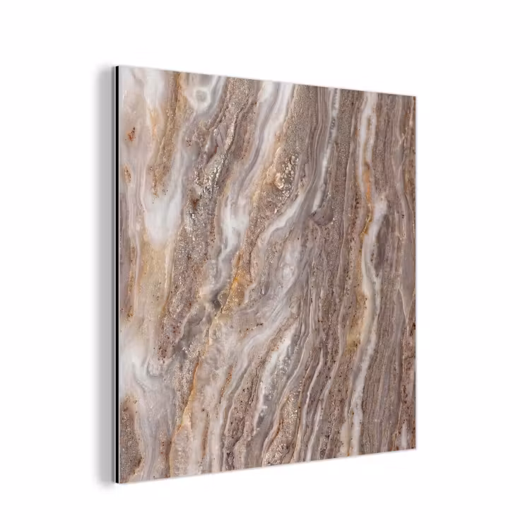 Aluminium schilderij - Textuur - Steen - Abstract - Beige — 1