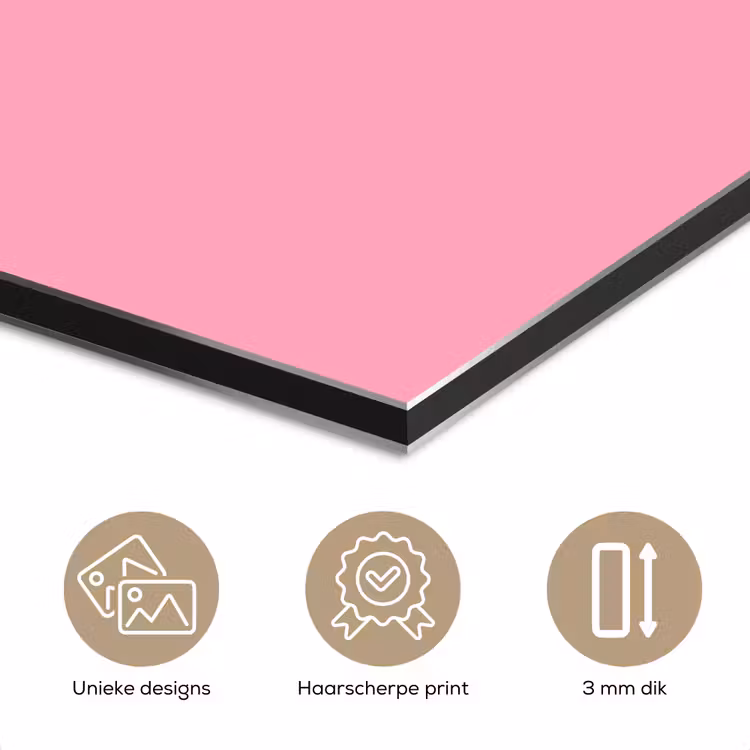 Aluminium schilderij - Bubblegum - Pink - Roze — 7