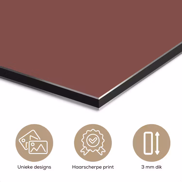 Aluminium schilderij - Muted - Raisin - Rood — 7