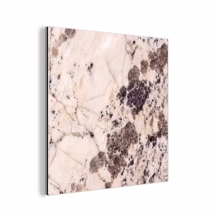 Aluminium schilderij - Natuursteen - Patroon - Abstract - Beige - Grijs — 1