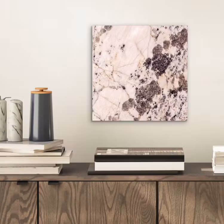 Aluminium schilderij - Natuursteen - Patroon - Abstract - Beige - Grijs — 2