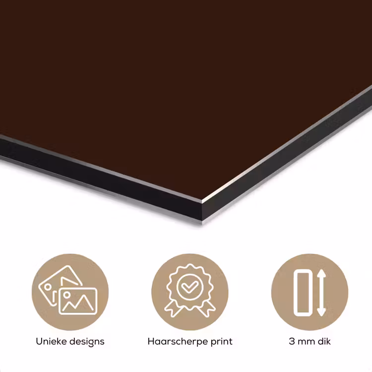 Aluminium schilderij - Dark - Chocolate - Bruin — 7
