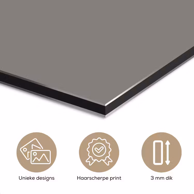 Aluminium schilderij - Mineral - Grey - Grijs — 7