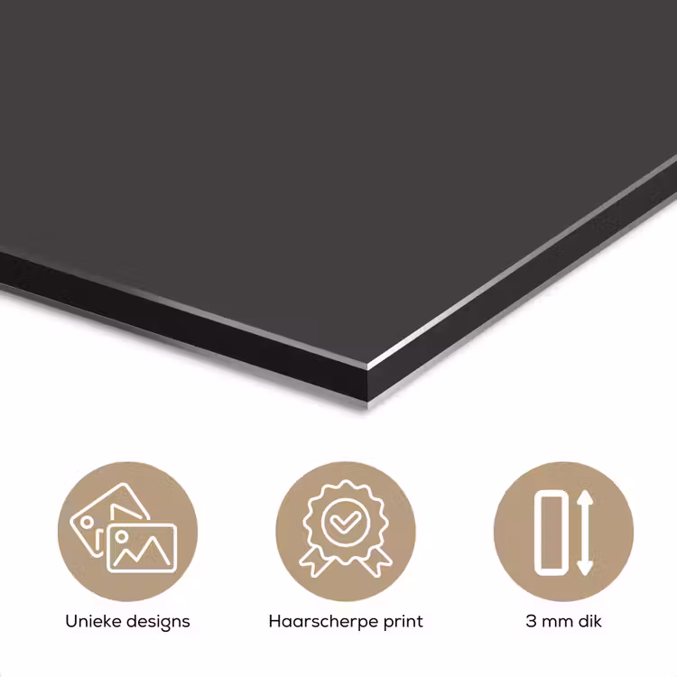 Aluminium schilderij - Charcoal - Grijs- Grey — 7