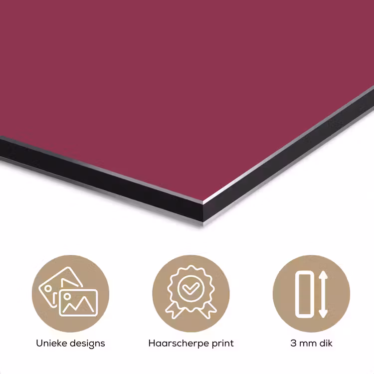 Aluminium schilderij - Deep - Rasberry - Rood — 7