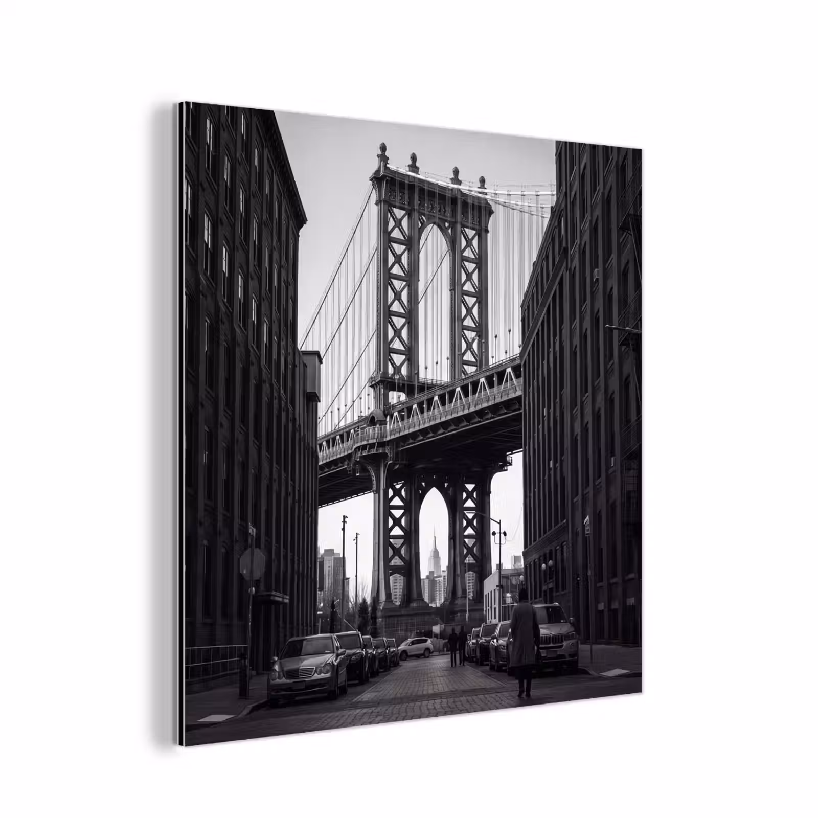 Aluminium schilderij - Brug - Stad - Architectuur - Modern - Zwart-wit — 1