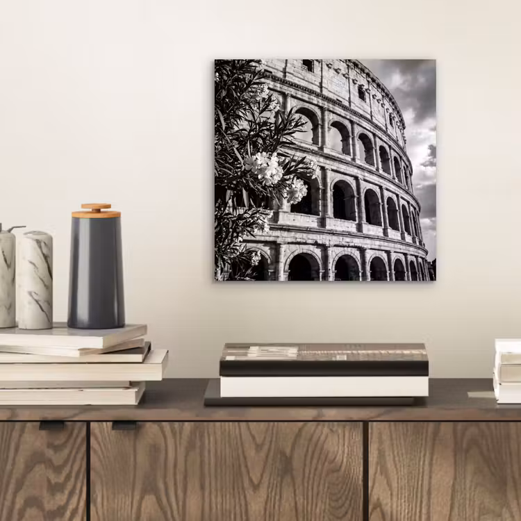 Aluminium schilderij - Architectuur - Colosseum - Rome - Historisch - Zwart-wit — 2