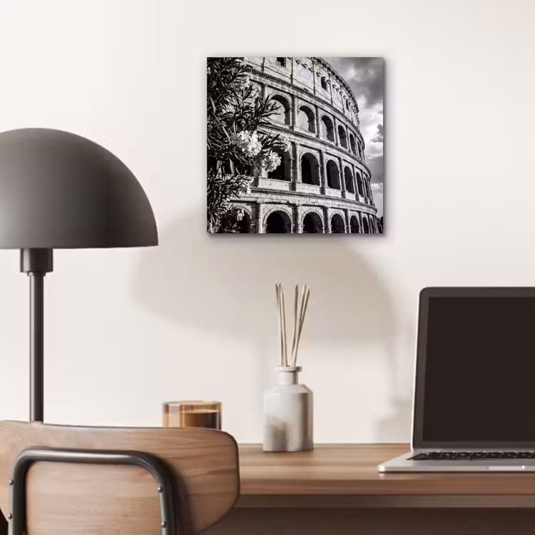 Aluminium schilderij - Architectuur - Colosseum - Rome - Historisch - Zwart-wit — 6