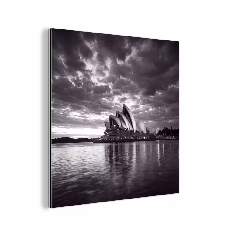 Aluminium schilderij - Architectuur - Water - Stad - Modern - Zwart-wit — 1