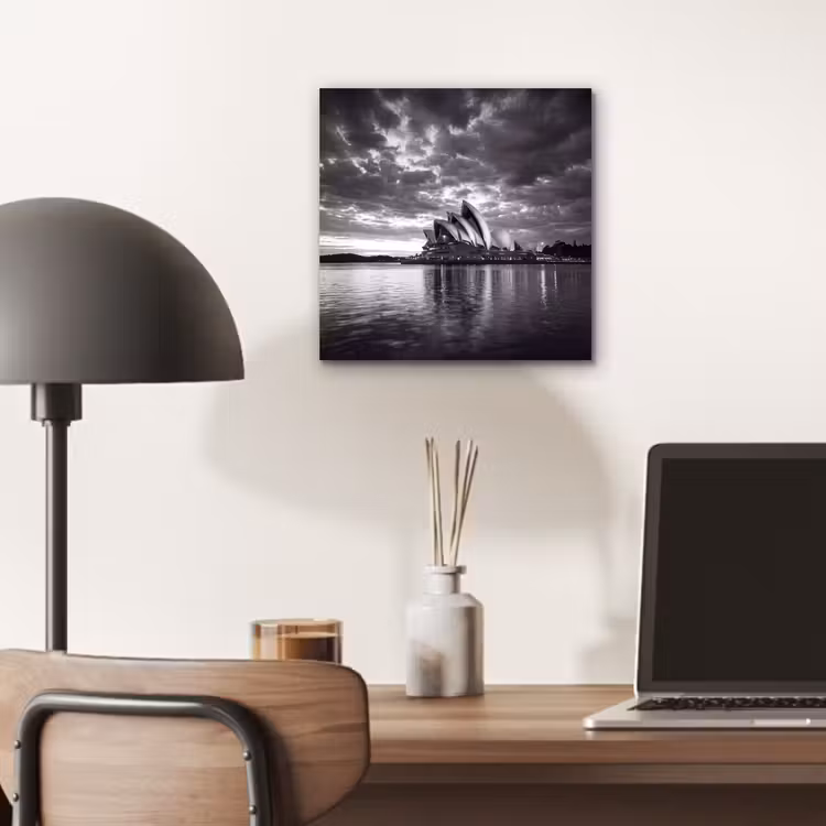 Aluminium schilderij - Architectuur - Water - Stad - Modern - Zwart-wit — 6