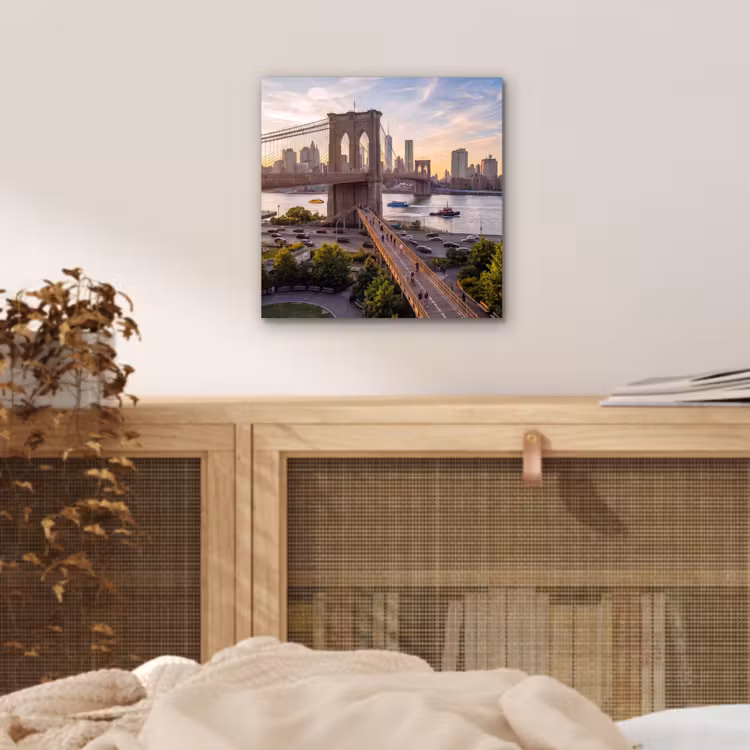 Aluminium schilderij - Brug - Rivier - Stad - Zonsondergang - Architectuur — 4