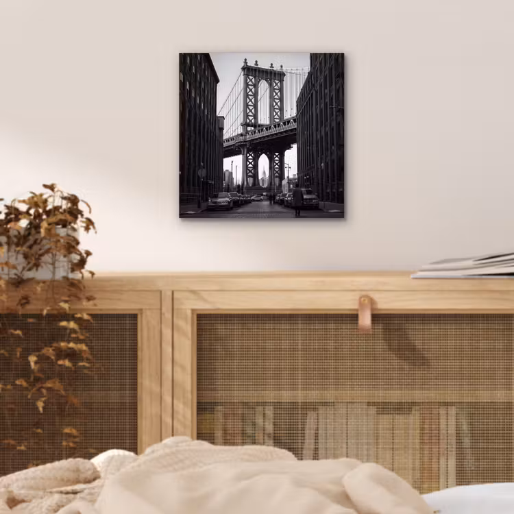Aluminium schilderij - Brug - Stad - Architectuur - Modern - Zwart-wit — 4