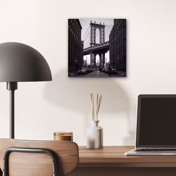 Aluminium schilderij - Brug - Stad - Architectuur - Modern - Zwart-wit — 6