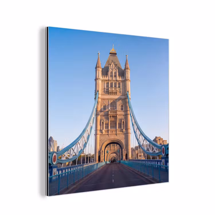 Aluminium schilderij - Brug - Toren - Architectuur - Klassiek - Blauw — 1