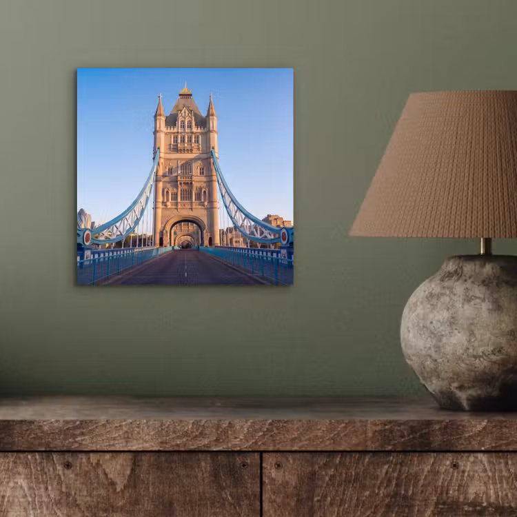Aluminium schilderij - Brug - Toren - Architectuur - Klassiek - Blauw — 3