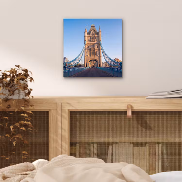 Aluminium schilderij - Brug - Toren - Architectuur - Klassiek - Blauw — 4