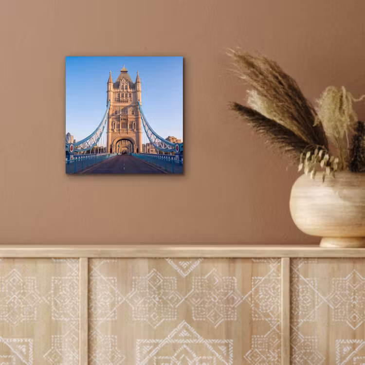 Aluminium schilderij - Brug - Toren - Architectuur - Klassiek - Blauw — 5