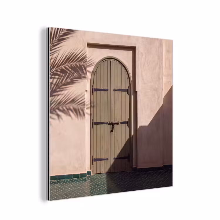 Aluminium schilderij - Deur - Hout - Architectuur - Groen - Rustiek — 1