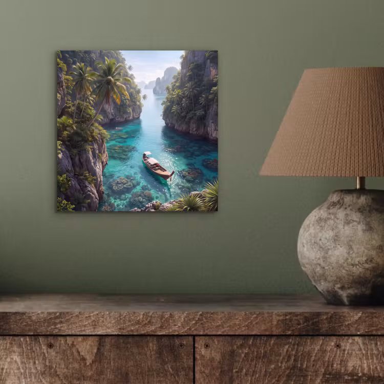 Aluminium schilderij - Eiland - Tropisch - Water - Palmbomen - Natuur — 3