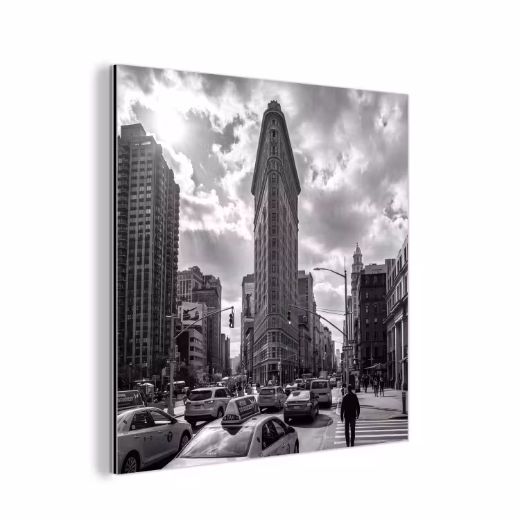 Aluminium schilderij - Gebouw - Hoogbouw - Stad - Architectuur - Zwart-wit — 1