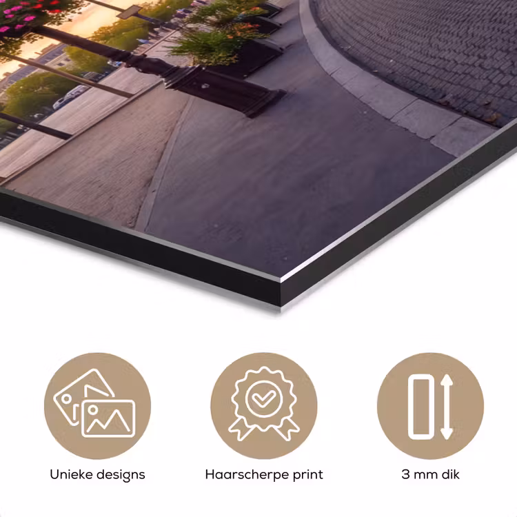 Aluminium schilderij - Monument - Parijs - Zonsondergang - Architectuur - Goud — 7
