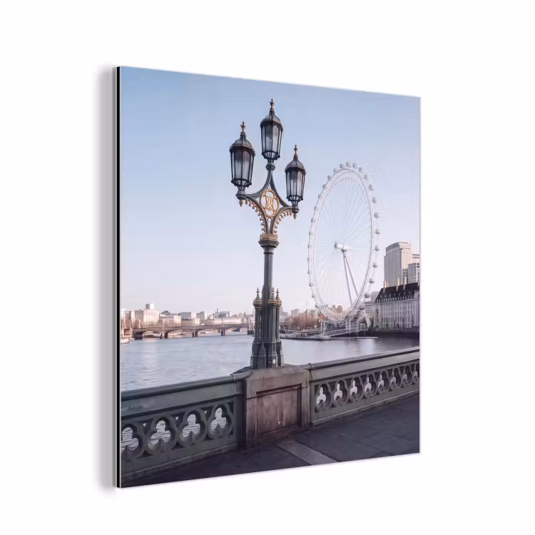 Aluminium schilderij - Reuzenrad - Londen - Stad - Architectuur - Brug — 1