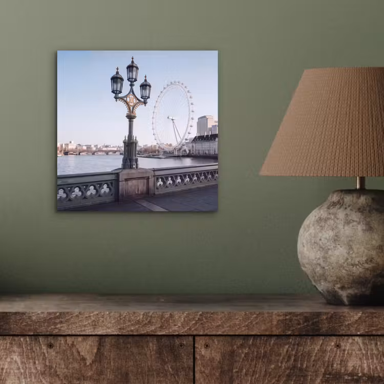 Aluminium schilderij - Reuzenrad - Londen - Stad - Architectuur - Brug — 3