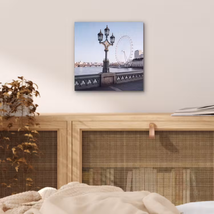 Aluminium schilderij - Reuzenrad - Londen - Stad - Architectuur - Brug — 4