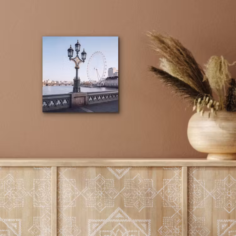 Aluminium schilderij - Reuzenrad - Londen - Stad - Architectuur - Brug — 5