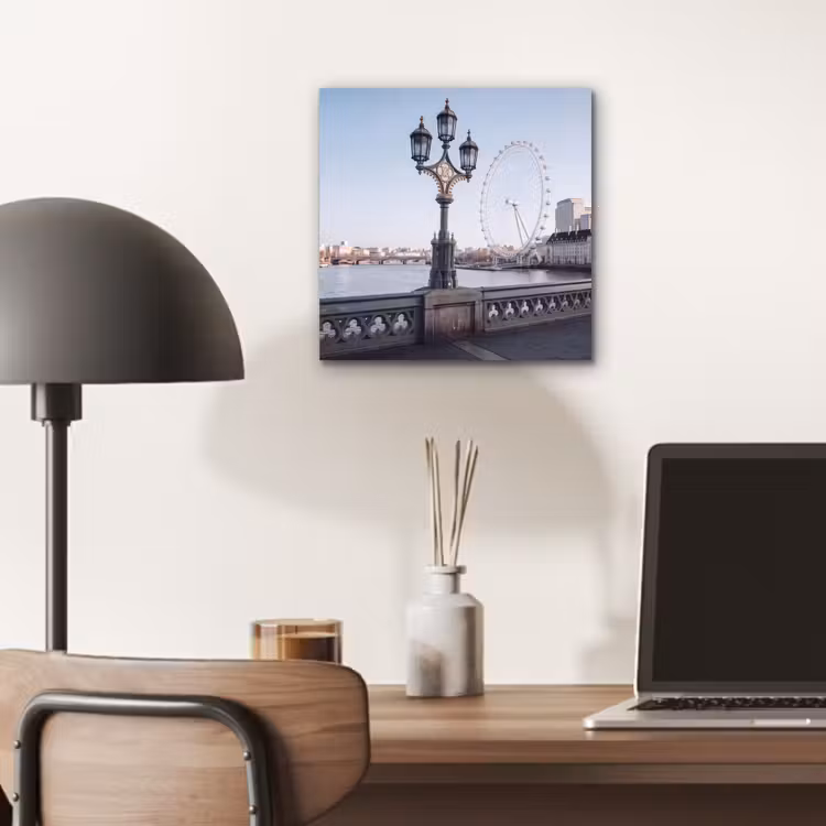 Aluminium schilderij - Reuzenrad - Londen - Stad - Architectuur - Brug — 6