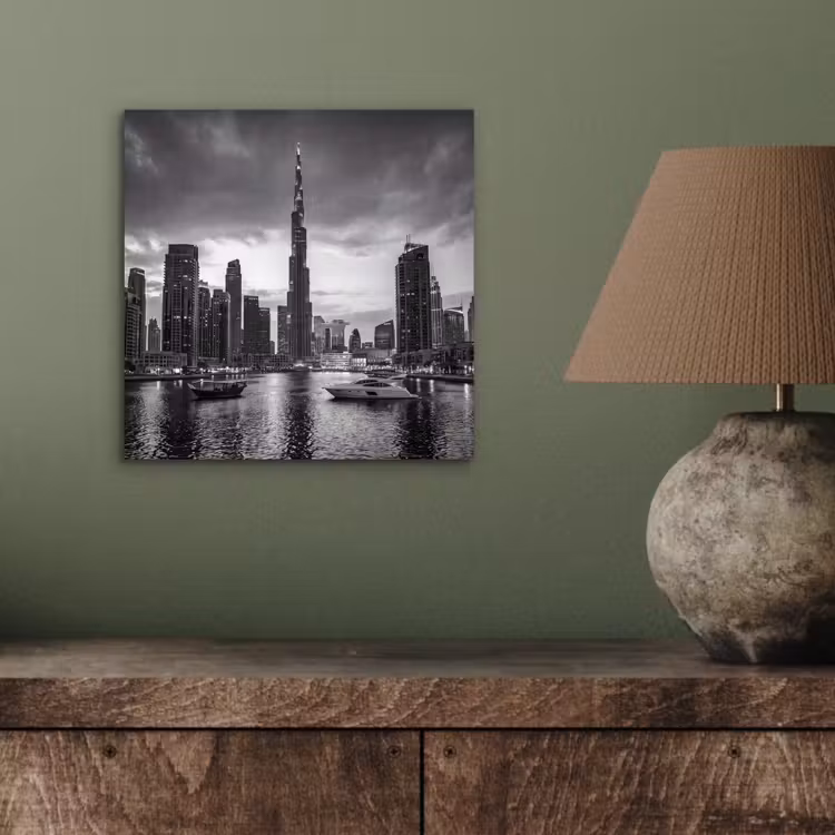 Aluminium schilderij - Stad - Skyline - Architectuur - Avond - Zwart-wit — 3