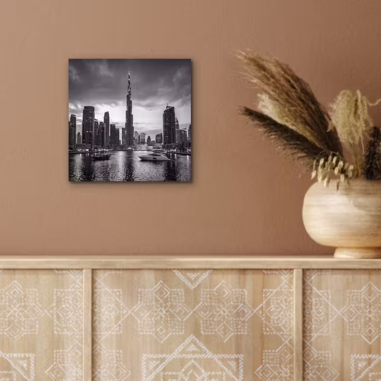 Aluminium schilderij - Stad - Skyline - Architectuur - Avond - Zwart-wit — 5